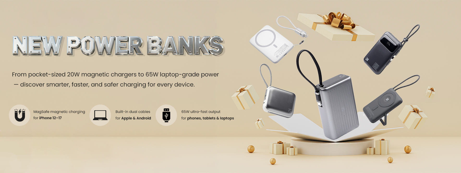 NCC NEW Power Bank, From pocket-sized 20W magnetic chargers to 65W laptop-grade power — discover smarter, faster, and safer charging for every device.