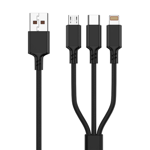 NCC D120MCL 3 in 1 Woven Charging Cable 1.2m