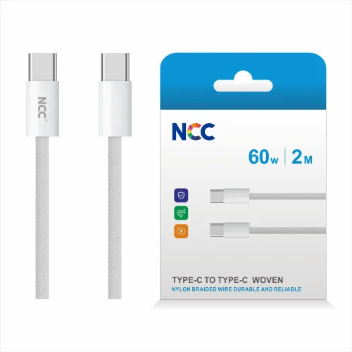 NCC 60W 2M Type-C to Type-C Charging Data Cable & package