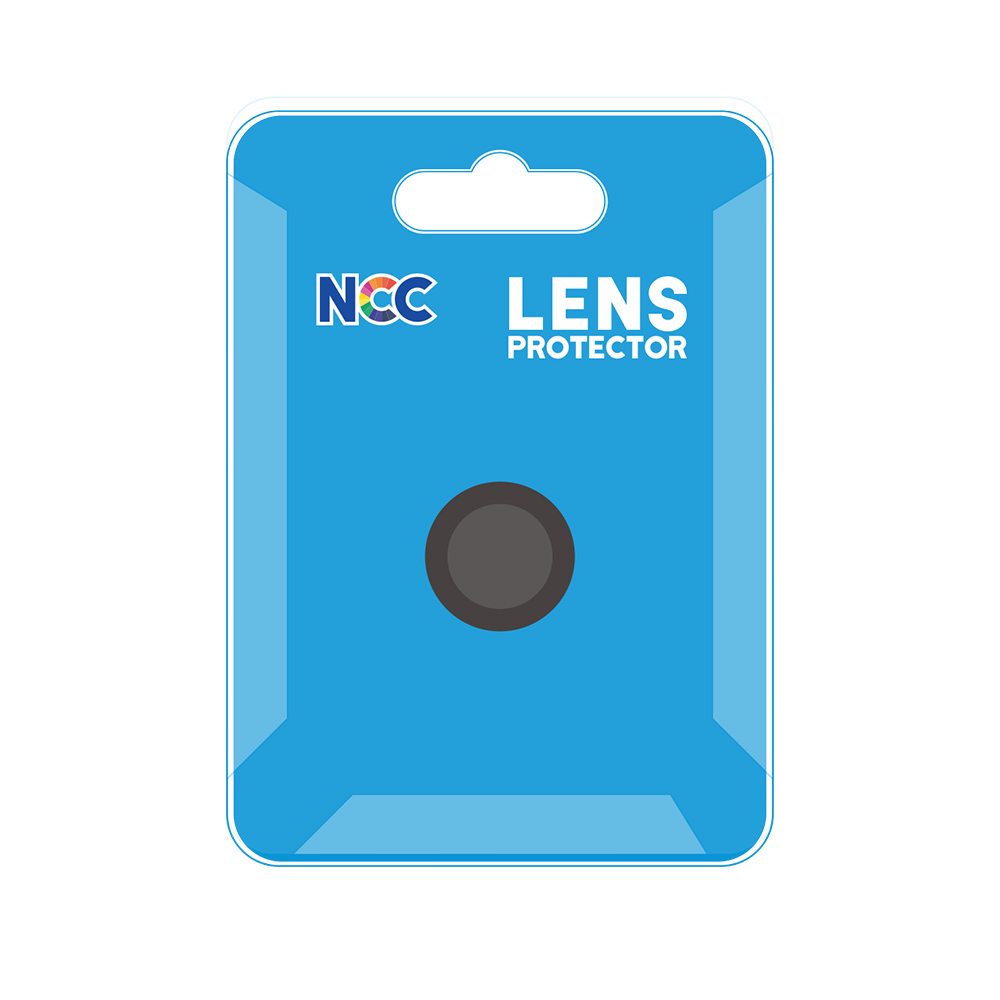 Close-up of aluminum alloy CD-texture lens protector for iPhone