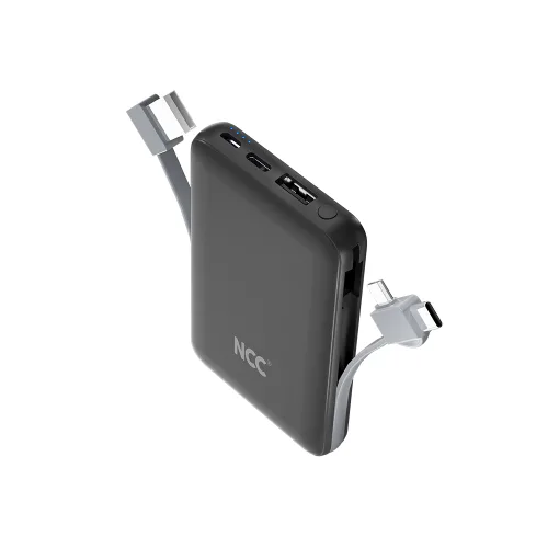 NCC BP03 5000mah Mini Compact Power Bank with Lightning Cable & USB-C Cable