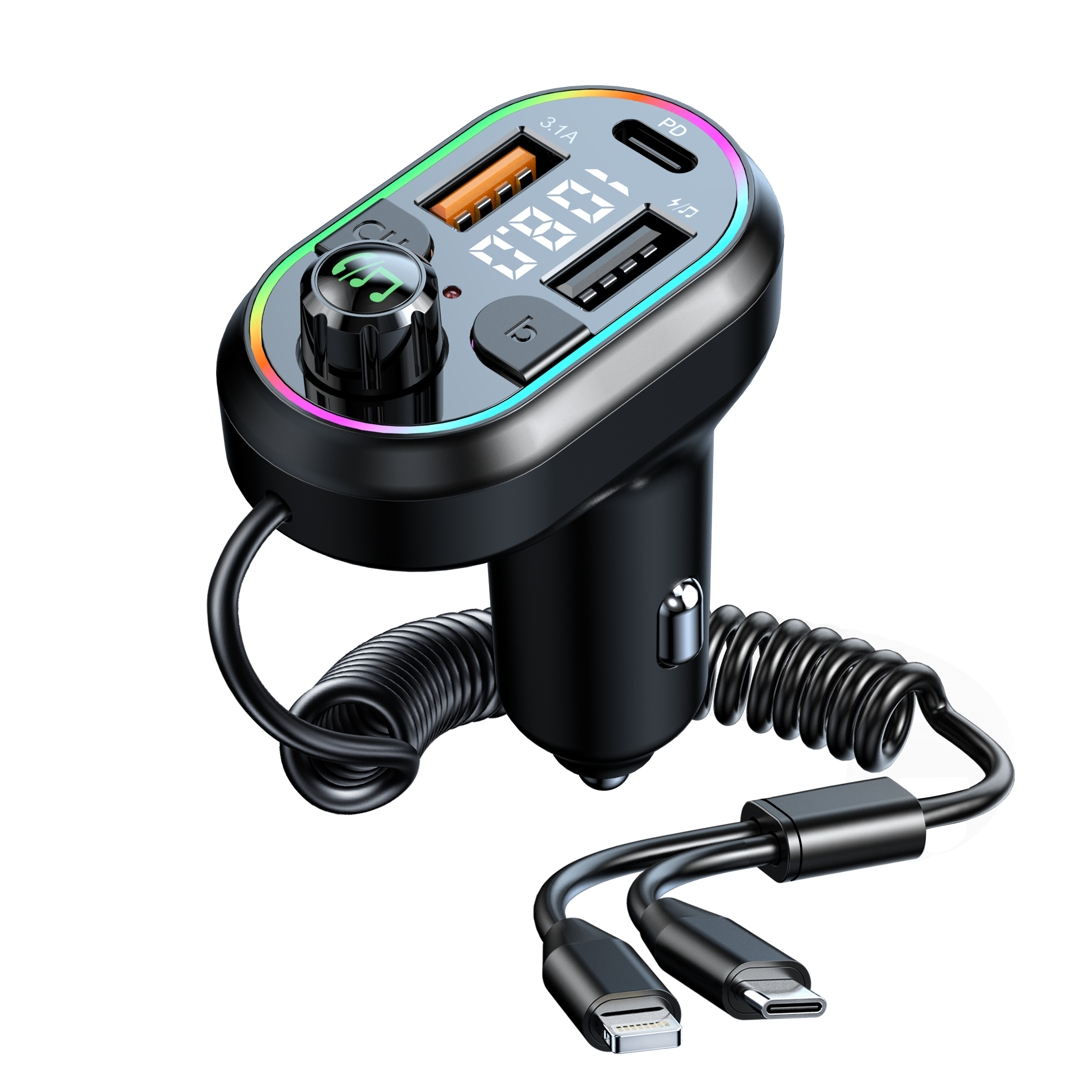 NCC R31 40W Car Charger with Plug-in Cable (Black)