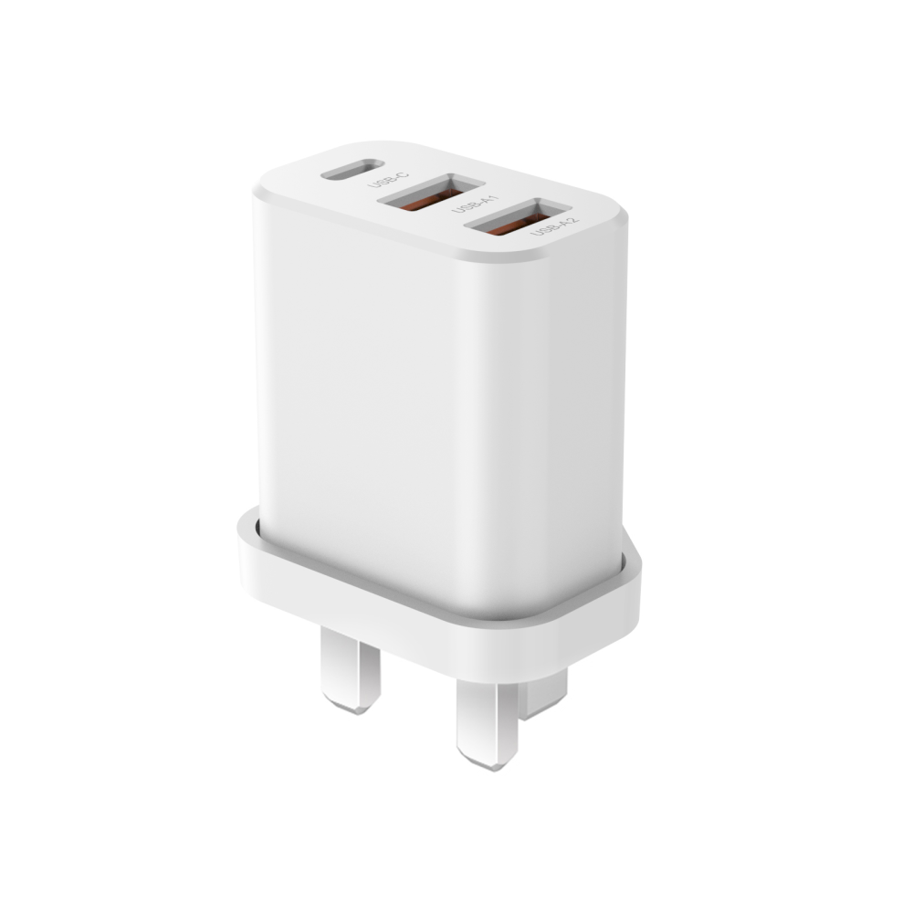 NCC C30/C39 30W GaN USB-A+A+C Fast Charger | UK & EU Plug Options