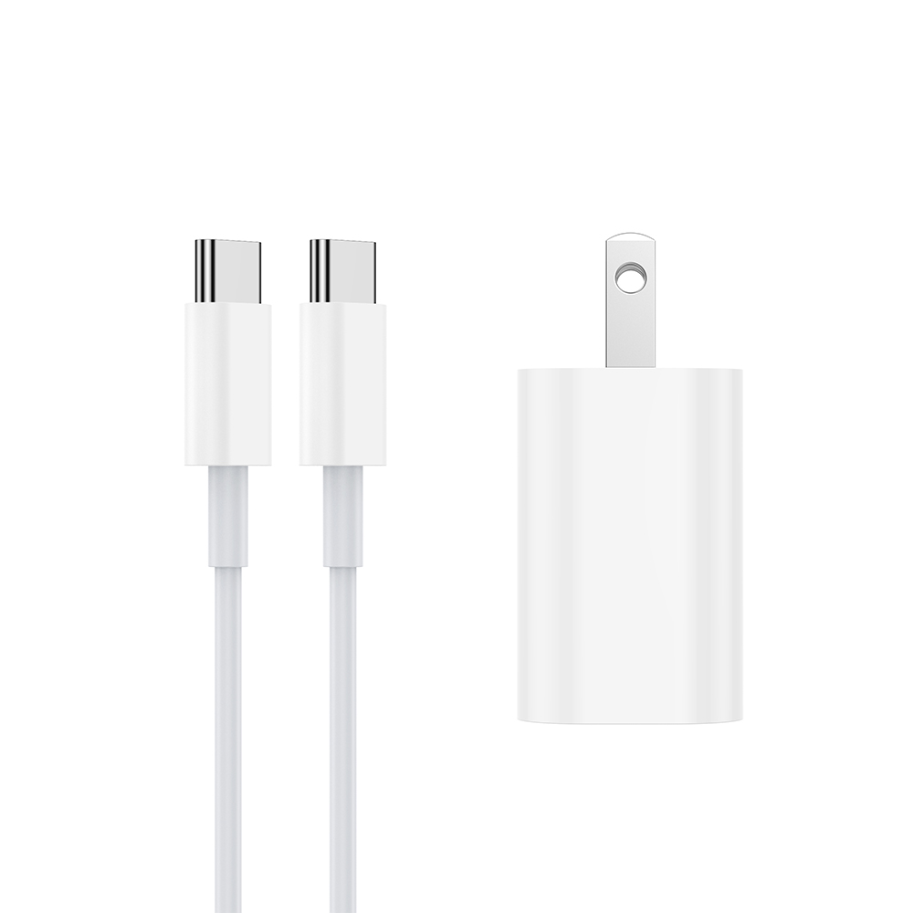 NCC C125 20W Charger Set (USB-C Charger + C-C Date Cable 1.0M) | US Plug Options