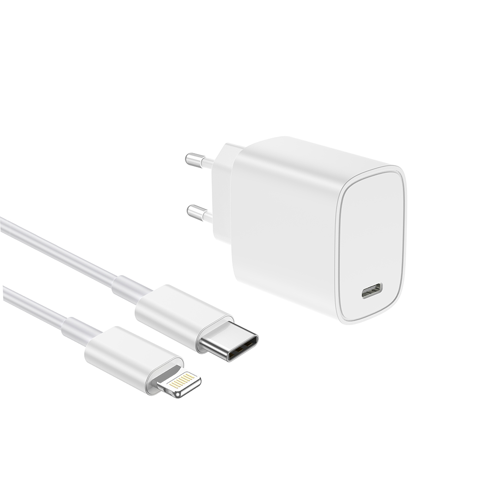NCC C16 20W Charger Set (USB-C Charger + C-L Date Cable 1.0M) | EU Plug Options