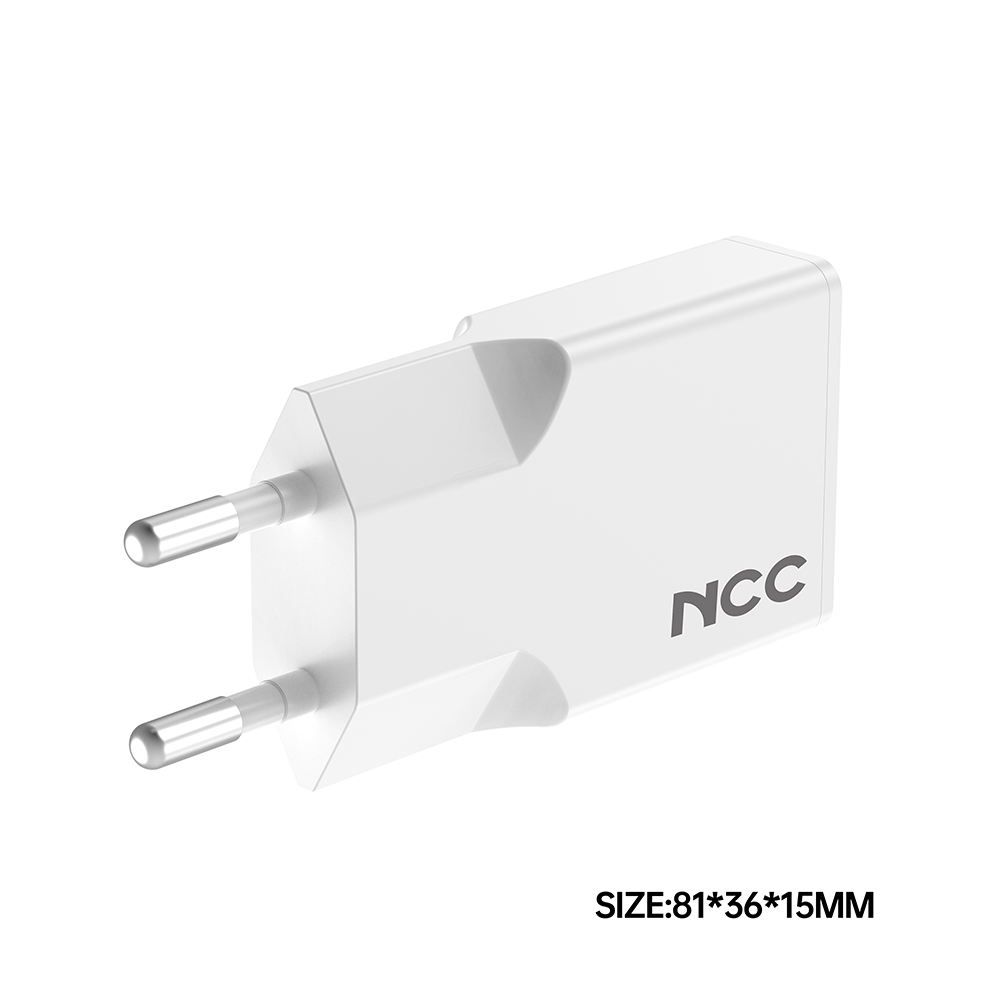 NCC C214 30W Ultra Thin USB-A+C Charger | EU Plug Options