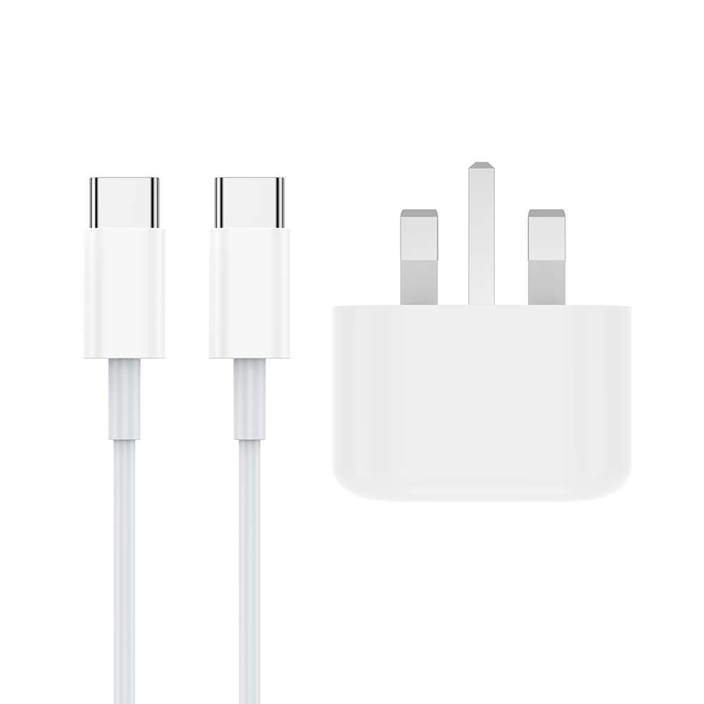 NCC C111 20W Charger Set (USB-C Charger + C-C Noylon Date Cable 1.0M) | UK Plug Options