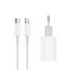 NCC C121 20W Charger Set (USB-C Charger + C-L Noylon Date Cable 1.0M) | EU Plug Options
