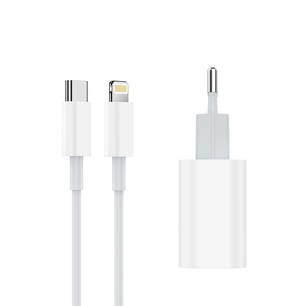 NCC C121 20W Charger Set (USB-C Charger + C-L Noylon Date Cable 1.0M) | EU Plug Options