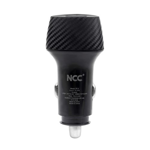 NCC R12 12W Dual USB-A Car Charger (Black)