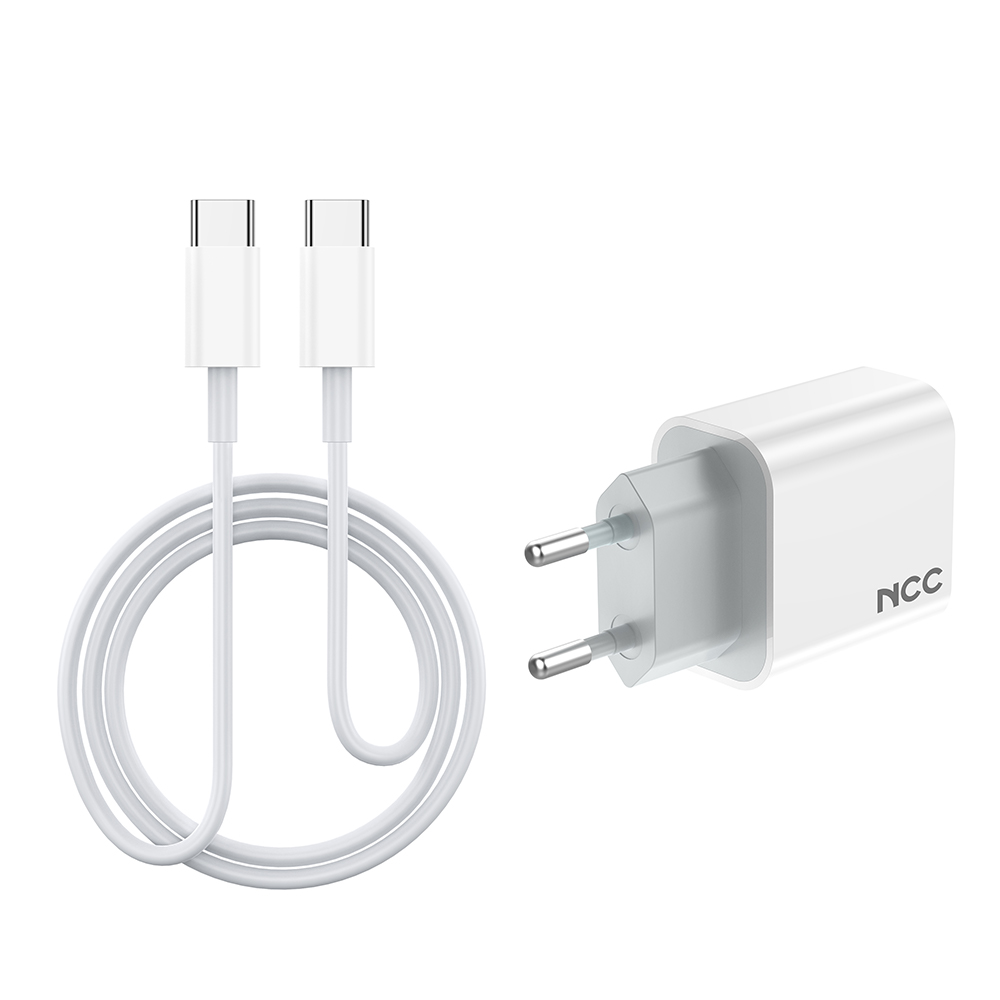 NCC C124 20W Charger Set (USB-C Charger + C-C Date Cable 1.0M) | EU Plug Options