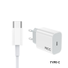 NCC C124 20W Charger Set (USB-C Charger + C-C Date Cable 1.0M) | EU Plug Options