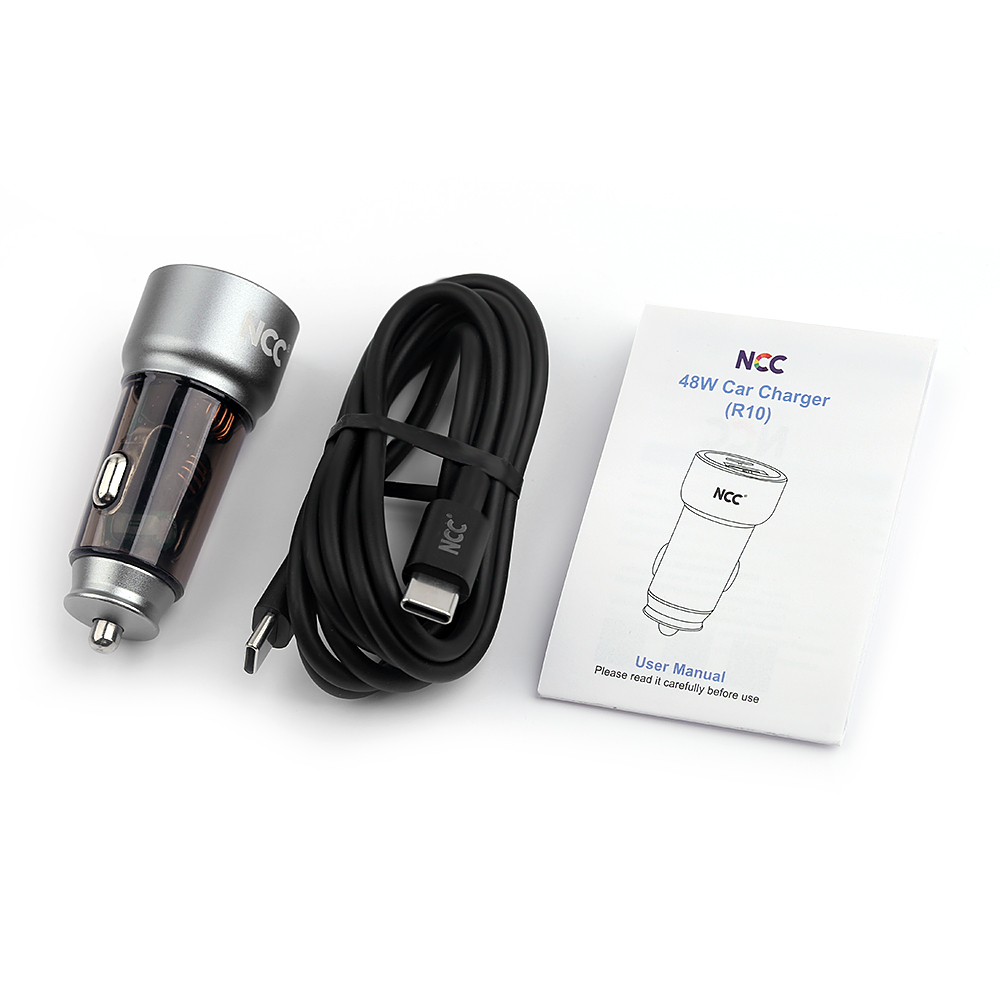 NCC R13/13S 48W Car Charger Set (USB-A+C Car Charger + C-C Date Cable 1.2M) (Black)