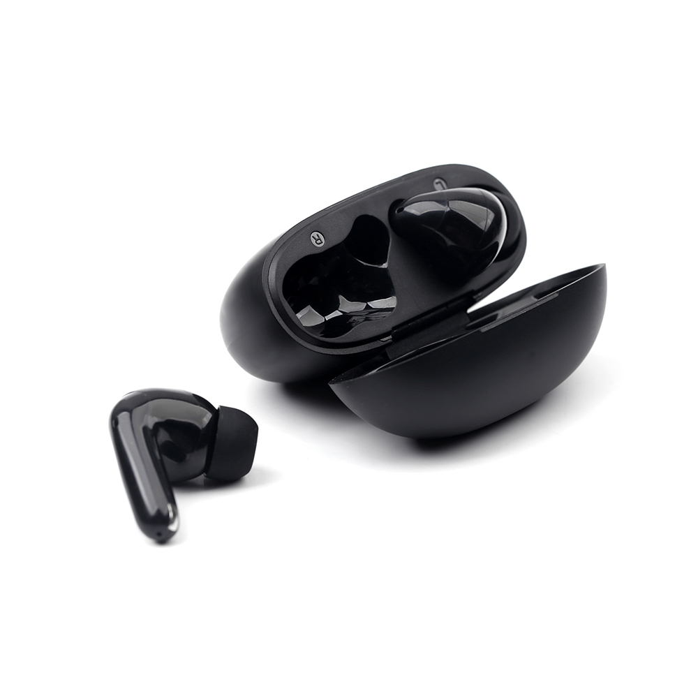 B15438-5 Close-up of NCC LY-301 earphones showcasing compact portable charging case