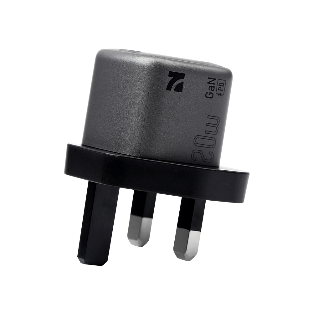 B15484 EU黑 GaN Technology Fast Charger – Efficient 20W USB-C PD and USB-A QC Output