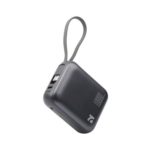 NCC 10000mAh 22.5W fast charging power bank with built-in USB-C and Lightning cables