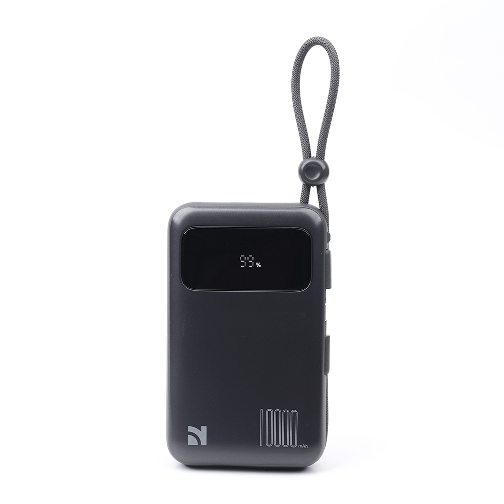 NCC 10000mAh 22.5W Fast Charging Power Bank with Dual Built-in Cables and LED Display