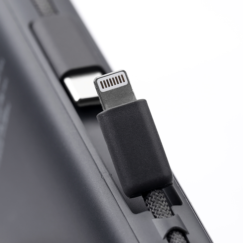NCC 10000mAh Travel Power Bank – Fast Charging with Built-in USB-C and Lightning Connectors