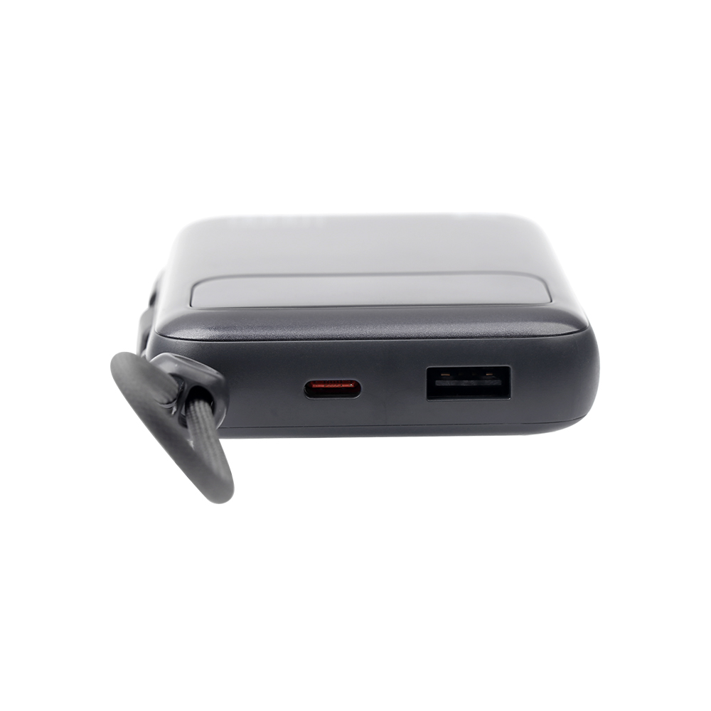 Pocket-Sized NCC Power Bank 10000mAh with Dual Cable Output and Real-Time LED Battery Display