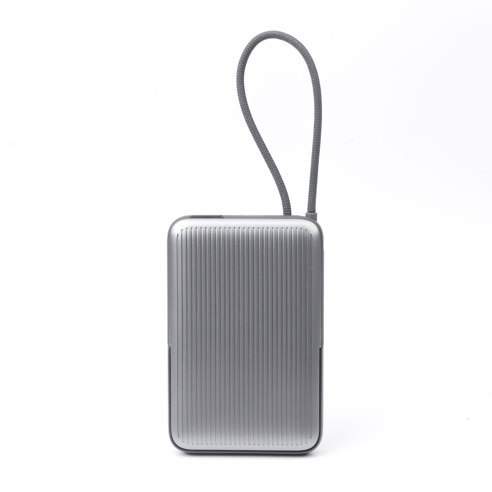 Portable 10000mAh NCC Power Bank with USB-C Built-in Cable and Dual Wireless Output