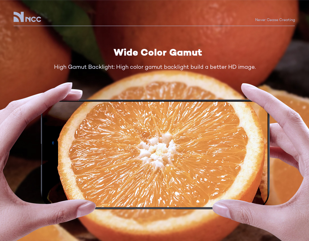 NCC LCD Display with wide color gamut