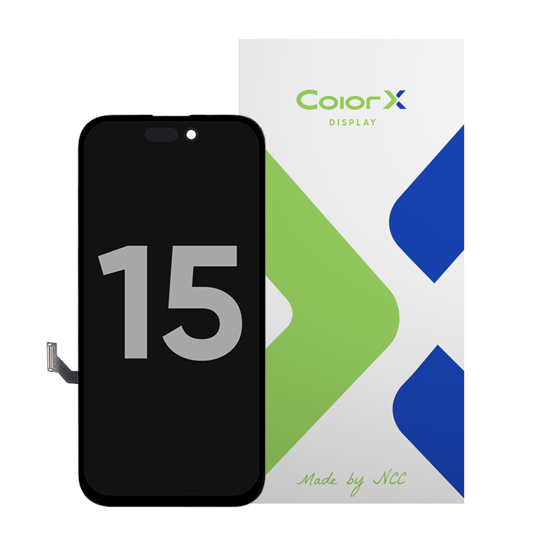 B1512201-8 IC transplant supported iPhone 15 LCD assembly with aligned connectors